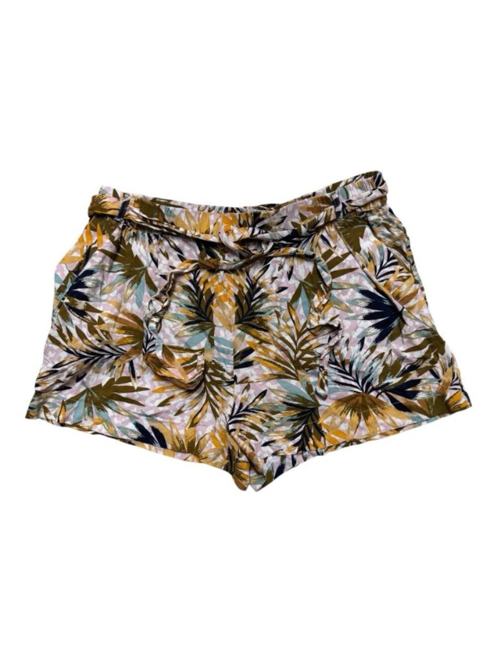 Jessica Simpson Tropical Paperbag Waist Shorts Womens XL Multicolor Viscose